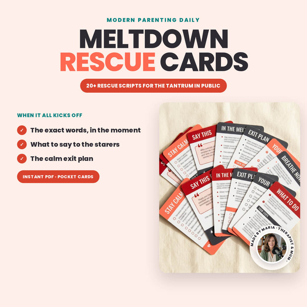 Meltdown Rescue Cards: What to Say to Calm a Public Tantrum Without Giving In